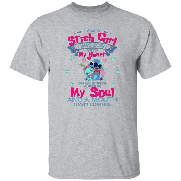 I Am A Stich Girl Was Born In With My Heart On My T-Shirts, Long Sleeve, Hoodies 11