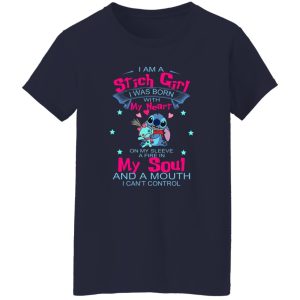 I Am A Stich Girl Was Born In With My Heart On My T-Shirts, Long Sleeve, Hoodies