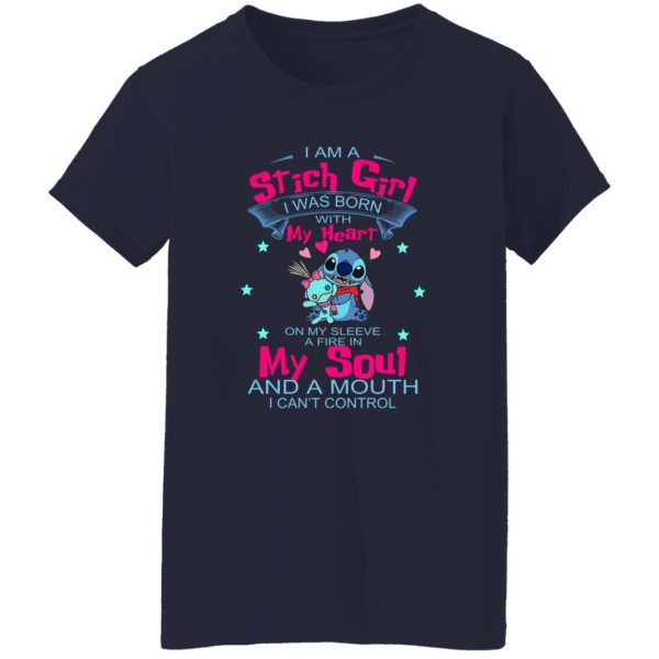 I Am A Stich Girl Was Born In With My Heart On My T-Shirts, Long Sleeve, Hoodies