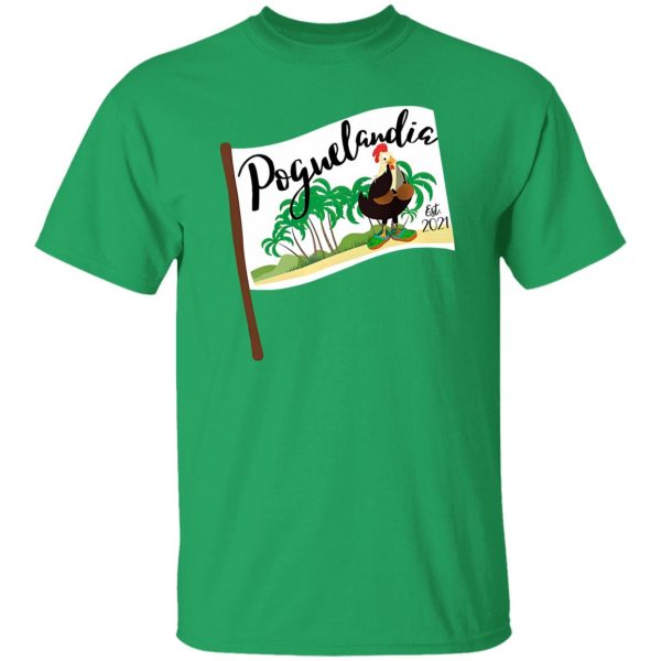 Poguelandia Flag With Chicken In Coconut Bra T Shirts, Hoodies, Long Sleeve