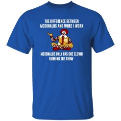 The Difference Between McDonalds And Where I Work McDonalds Only Has One Clown Running The Show T-Shirts, Long Sleeve, Hoodies