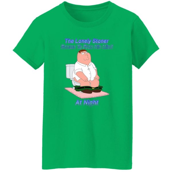 The Lonely Stoner Seems To Free His Mind At Night Peter Griffin Version T Shirts, Hoodies, Long Sleeve 4