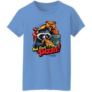 Funny Pizza Quote But First Pizza Raccoon Bear Baseball T Shirts, Hoodies, Long Sleeve