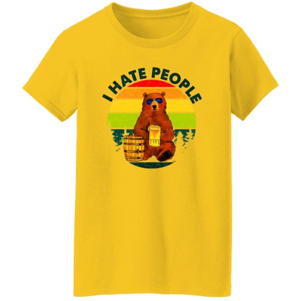 I Hate People Bear Drinking Beer T Shirts, Hoodies, Long Sleeve