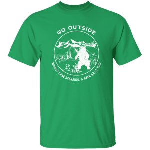 Go Outside Worst Case Scenario A Bear Kills You Funny T-Shirts, Long Sleeve, Hoodies