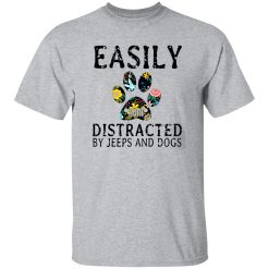 Easily Distracted By Jeeps And Dogs T Shirts, Hoodies, Long Sleeve