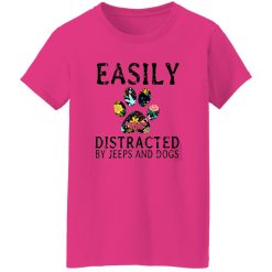 Easily Distracted By Jeeps And Dogs T Shirts, Hoodies, Long Sleeve