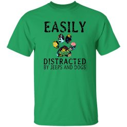 Easily Distracted By Jeeps And Dogs T Shirts, Hoodies, Long Sleeve