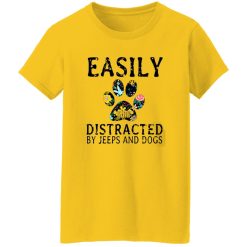 Easily Distracted By Jeeps And Dogs T Shirts, Hoodies, Long Sleeve