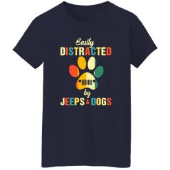 Easily Distracted By Jeeps And Dogs V2 T-Shirts, Long Sleeve, Hoodies