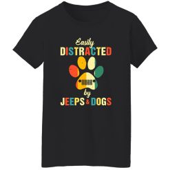 Easily Distracted By Jeeps And Dogs V2 T-Shirts, Long Sleeve, Hoodies
