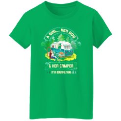 A Girl Her Dog And Her Camper It’s A Beautiful Thing Camping T-Shirts, Long Sleeve, Hoodies