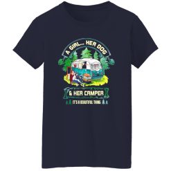 A Girl Her Dog And Her Camper It’s A Beautiful Thing Camping T-Shirts, Long Sleeve, Hoodies