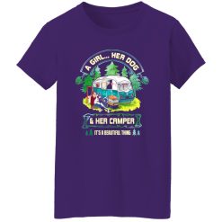 A Girl Her Dog And Her Camper It’s A Beautiful Thing Camping T-Shirts, Long Sleeve, Hoodies