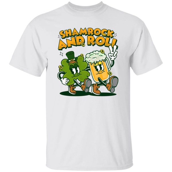 Shamrock and roll st patricks day retro cartoon T Shirts, Hoodies, Long Sleeve