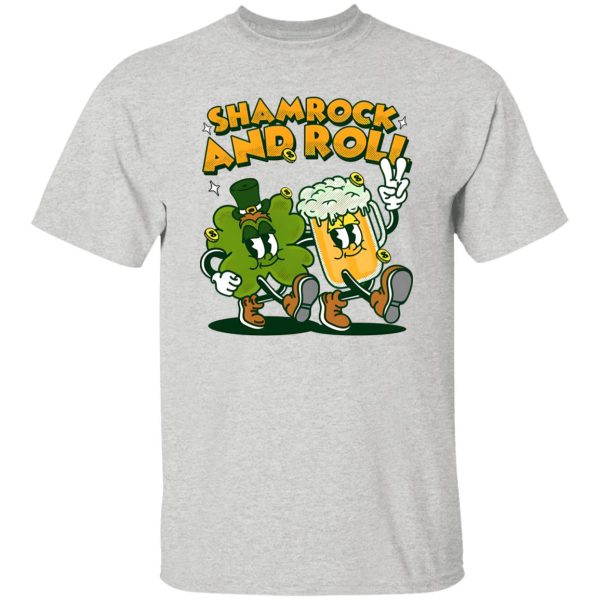 Shamrock and roll st patricks day retro cartoon T Shirts, Hoodies, Long Sleeve