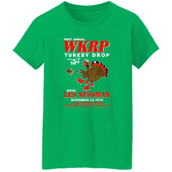 First Annual WKRP Turkey Drop With Les Nessman T-Shirts, Long Sleeve, Hoodies