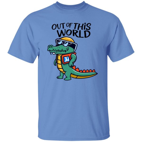 Cartoon Alligator Astronaut – Out of This World T Shirts, Hoodies, Long Sleeve