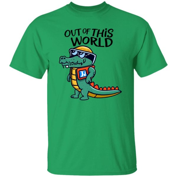 Cartoon Alligator Astronaut – Out of This World T Shirts, Hoodies, Long Sleeve