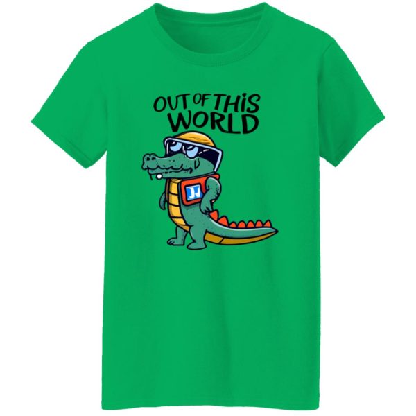 Cartoon Alligator Astronaut – Out of This World T Shirts, Hoodies, Long Sleeve