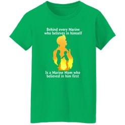 Behind every Marine who believes in himself is a Marine Mom T-Shirts, Long Sleeve, Hoodies
