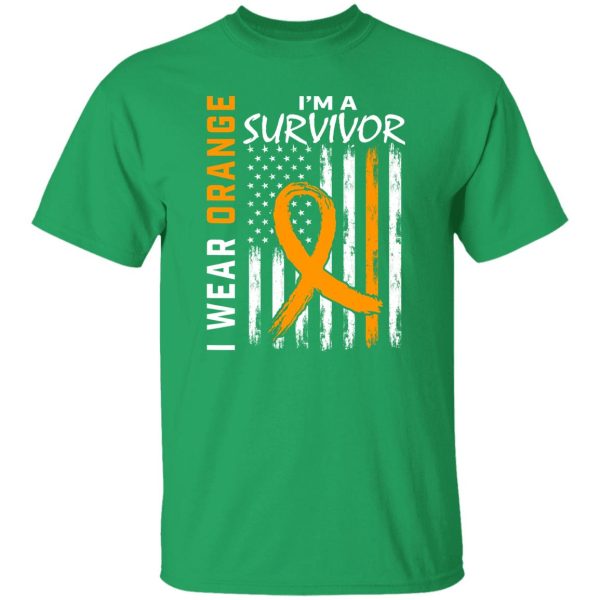 I Wear Orange I’m a Survivor Leukemia Cancer Aware T-Shirts, Long Sleeve, Hoodies