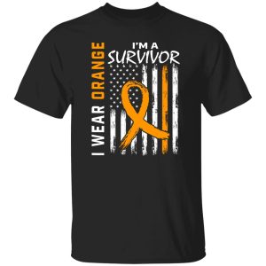 I Wear Orange I’m a Survivor Leukemia Cancer Aware T-Shirts, Long Sleeve, Hoodies