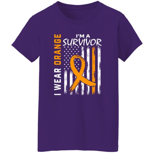 I Wear Orange I’m a Survivor Leukemia Cancer Aware T-Shirts, Long Sleeve, Hoodies