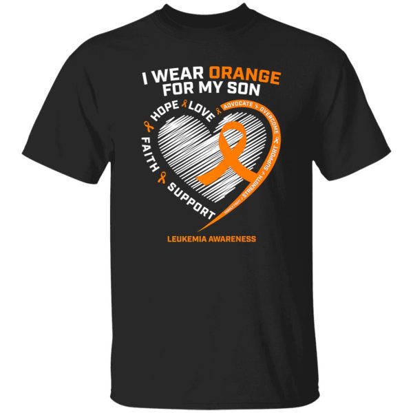 Mom Dad Leukemia Awareness Son Leukemia Awareness T-Shirts, Long Sleeve, Hoodies