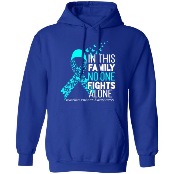 In this family no one fights alone ovarian cancer awareness T-Shirts, Long Sleeve, Hoodies