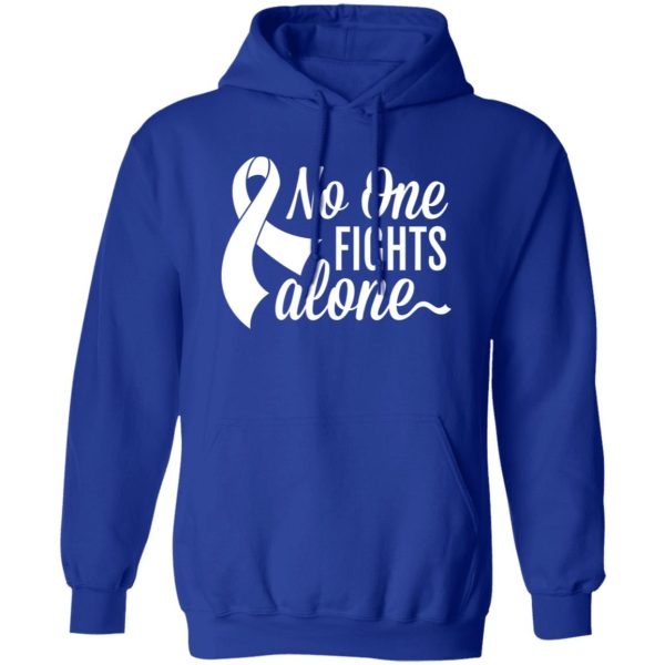 No One Fights Alone Awareness Ribbon T-Shirts, Long Sleeve, Hoodies