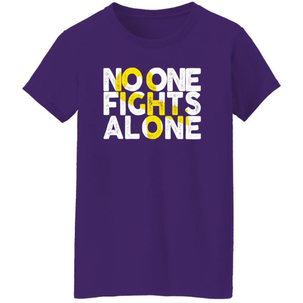 No One Fights Alone Childhood Cancer T-Shirts, Long Sleeve, Hoodies