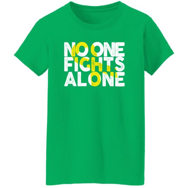 No One Fights Alone Childhood Cancer T-Shirts, Long Sleeve, Hoodies