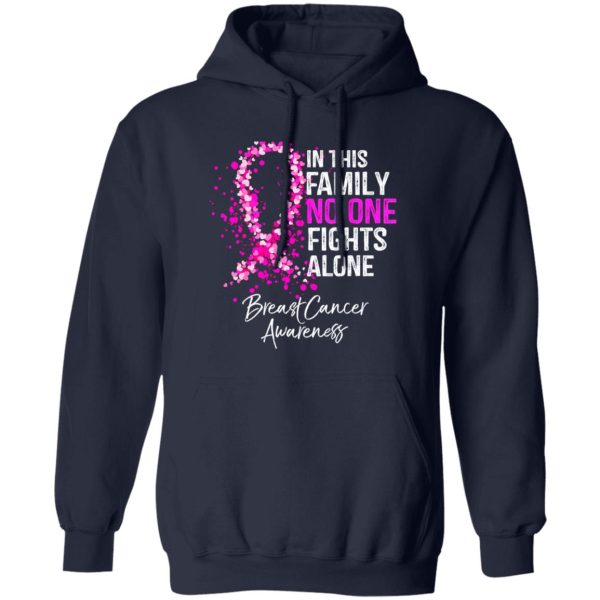 In This Family No One Fights Alone Breast Cancer Awareness T-Shirts, Long Sleeve, Hoodies