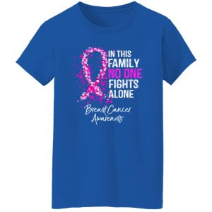 In This Family No One Fights Alone Breast Cancer Awareness T-Shirts, Long Sleeve, Hoodies