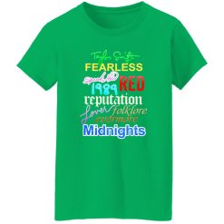 Taylor Swift The Eras Tour 2023 Fearless Speak Now 1989 Red Reputation Lover Folklore Evermore Midnights T-Shirts, Long Sleeve, Hoodies