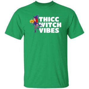 Thicc Witch Vibes Funny BBW Redhead Witch Halloween T-Shirts, Long Sleeve, Hoodies