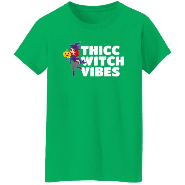 Thicc Witch Vibes Funny BBW Redhead Witch Halloween T-Shirts, Long Sleeve, Hoodies