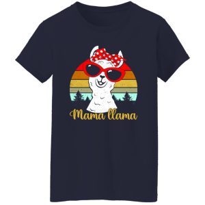 Mama Llama Llama With Bandana And Glasses Vintage T-Shirts, Long Sleeve, Hoodies