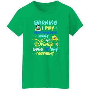 Warning I May Spontaneously Burst Into Disney Song At Any Moment T-Shirts, Long Sleeve, Hoodies