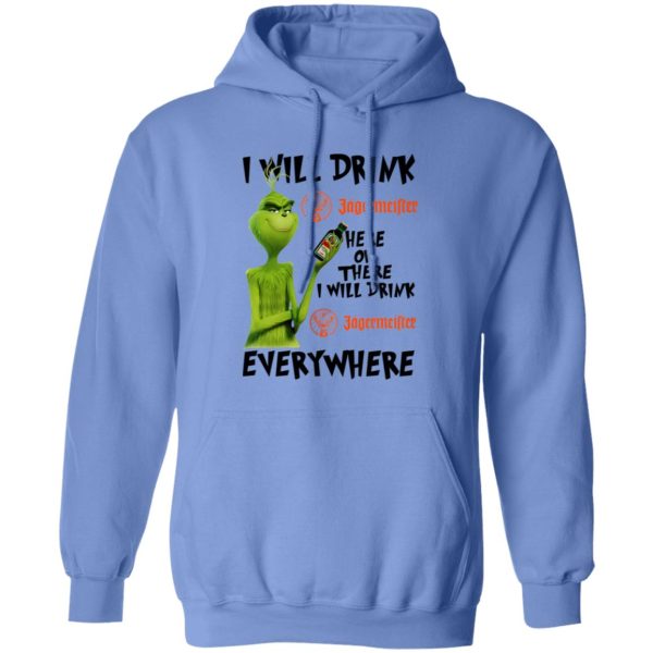 The Grinch I Will Drink Jagermeister Here Or There Or Everywhere T Shirts, Hoodies, Long Sleeve