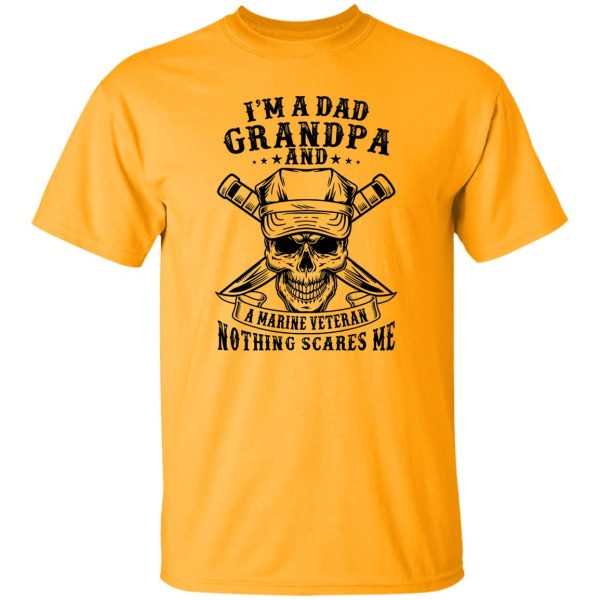 I’m A Dad Grandpa And A Marine Veteran Nothing Scares Me T Shirts, Hoodies, Long Sleeve