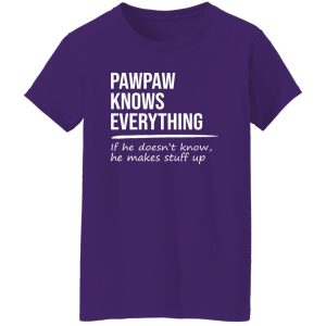 Pawpaw Knows Everything If He Doesn’t Know He Makes Stuff Up T-Shirts, Long Sleeve, Hoodies