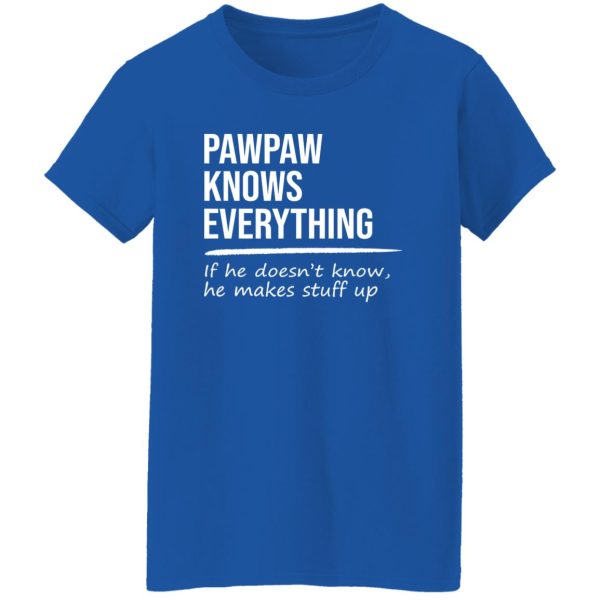 Pawpaw Knows Everything If He Doesn’t Know He Makes Stuff Up T-Shirts, Long Sleeve, Hoodies