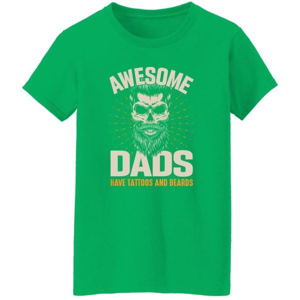 Awesome Dads Have Tattoos And Beards Skull T-Shirts, Long Sleeve, Hoodies