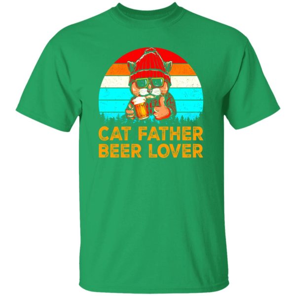 Cat Father Beer Lover Father’s Day Vintage T-Shirts, Long Sleeve, Hoodies