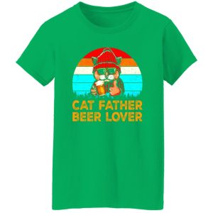 Cat Father Beer Lover Father’s Day Vintage T-Shirts, Long Sleeve, Hoodies