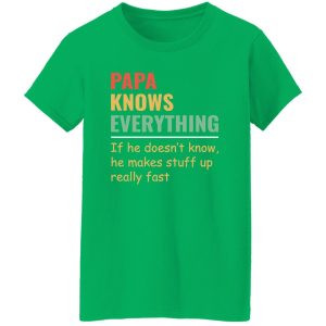 Papa Knows Everything And If He Doesn’t He Can Make Up Something Really Fast Father’s Day Shirt