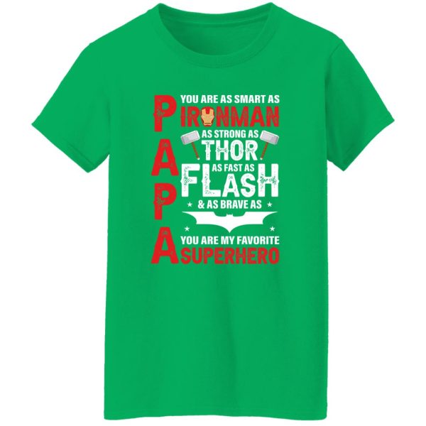 Papa You Are As Smart As Ironman As Strong As Thor As Fast As Flash & As Shirt