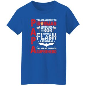 Papa You Are As Smart As Ironman As Strong As Thor As Fast As Flash & As Shirt